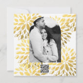 Invitation Elégant floral blanc d'huile d'or moderne Invitati (Dos)