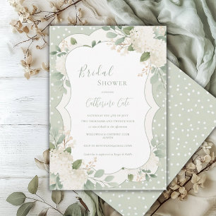 Invitation Élégant floral Blanc Hydrangea Baby Shower