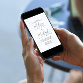 Invitation Élégant Floral Blue Calligraphy Script Rose