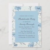 Invitation Elegant Floral Blue Country Garden Bachelorette (Devant)