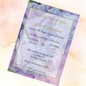 Invitation Élégant Floral Blue Lavender Hydrangea Mariage