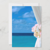 Invitation Elégant Floral Blue Ocean Beach Mariage (Dos)