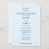 Invitation Elegant Floral Blue & Pink Romantic Frame XV's (Dos)
