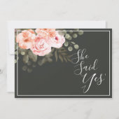 Invitation Élégant Floral Blush Botanical Engagement Party (Dos)
