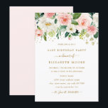 Invitation Elégant floral Blush Gold 21e anniversaire<br><div class="desc">Plus joli anniversaire floral Invitations dans le Little Bayleigh Store!</div>