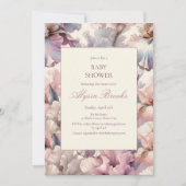 Invitation Elégant floral Blush moderne Baby shower bébé fill (Devant)