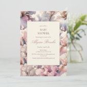 Invitation Elégant floral Blush moderne Baby shower bébé fill (Debout devant)