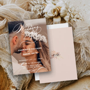 Invitation Élégant Floral Boho Mariage De Photo
