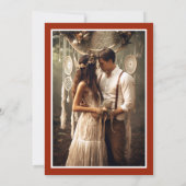 Invitation Elégant Floral Boho Photo Sauvez la date (Dos)