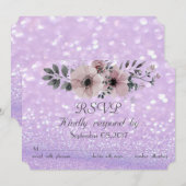 Invitation Élégant Floral Bokeh scintillant RSVP (Devant / Derrière)
