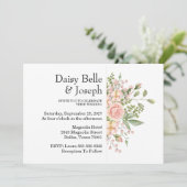 Invitation Elegant Floral Botanical Rose Pink Wedding (Debout devant)