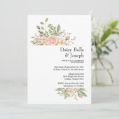 Invitation Elegant Floral Botanical Rose Pink Wedding (Debout devant)