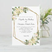 Invitation Elégant floral botanique aquarelle chic Mariage (Debout devant)