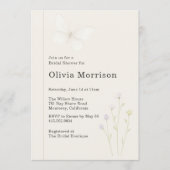 Invitation Elegant Floral Butterflies QR Code Bridal Shower (Devant)