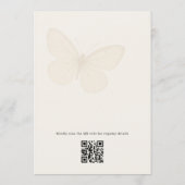Invitation Elegant Floral Butterflies QR Code Bridal Shower (Dos)