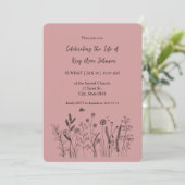 Invitation Elegant Floral "Celebrating the Life" Funeral (Debout devant)