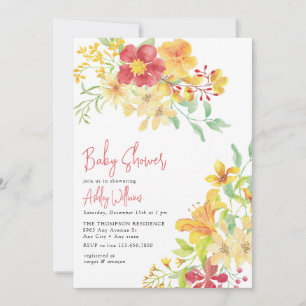 Invitation Élégant floral clair Baby shower chic