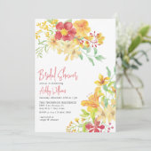 Invitation Élégant floral clair | Fête des mariées chic (Debout devant)