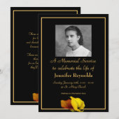 Invitation Elégant Floral Custom Photo Memorial Service (Devant / Derrière)