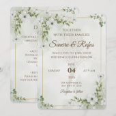 Invitation Elegant Floral - Customizable Rustic Boho (Devant / Derrière)