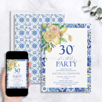 Elégant Floral de citron méditerranéen 30e anniver