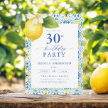 Invitation Elégant Floral de citron méditerranéen 30e anniver<br><div class="desc">Célébrez dans le style avec une élégante invitation à fêter un anniversaire de citron méditerranéen. Doté de citrons jaunes vibrants et d'un feuillage verdoyant, ce design évoque le charme de la Méditerranée, parfait pour un événement ensoleillé et sophistiqué. Les accents floraux complexes apportent une touche fraîche et accueillante, tandis que...</div>