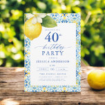 Invitation Élégant Floral de citron méditerranéen 40e anniver<br><div class="desc">Célébrez dans le style avec une élégante invitation à fêter un anniversaire de citron méditerranéen. Doté de citrons jaunes vibrants et d'un feuillage verdoyant, ce design évoque le charme de la Méditerranée, parfait pour un événement ensoleillé et sophistiqué. Les accents floraux complexes apportent une touche fraîche et accueillante, tandis que...</div>