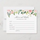 Invitation Elégant Floral douche nuptiale conseils et souhait (Devant)