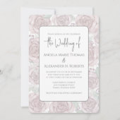 Invitation Elégant floral Dusty Rose classique aquarelle (Devant)