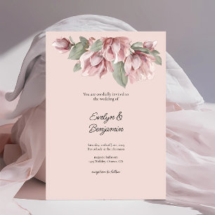 Invitation Élégant floral Dusty Rose Mariage Blush
