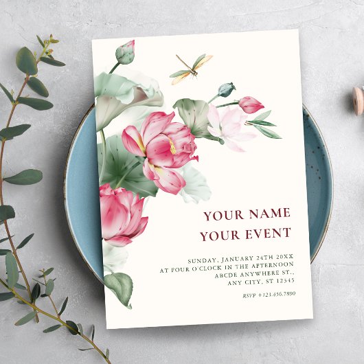 Invitation Élégant floral en fleurs
