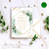 Invitation Elégant Floral Eucalyptus Feuille Mariage de verdu