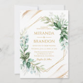 Invitation Elégant Floral Eucalyptus Feuille Mariage de verdu (Devant)