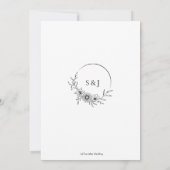 Invitation Elégant Floral Flowers Botanical Line Art Mariage (Dos)