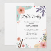 Invitation Elegant Floral Frame with Soft Pastel Accents (Devant / Derrière)