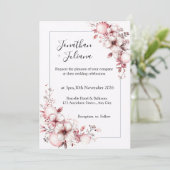 Invitation Elegant Floral Frame with Soft Pink Blossoms (Debout devant)