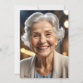 Invitation Elegant Floral Gold 94 Birthday Photo (Dos)