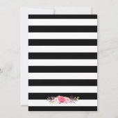Invitation Élégant Floral Gold Black Stripes Parti de retrait (Dos)