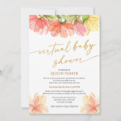 Invitation Elégant Floral Gold Script Aquarelle Verdure (Devant)