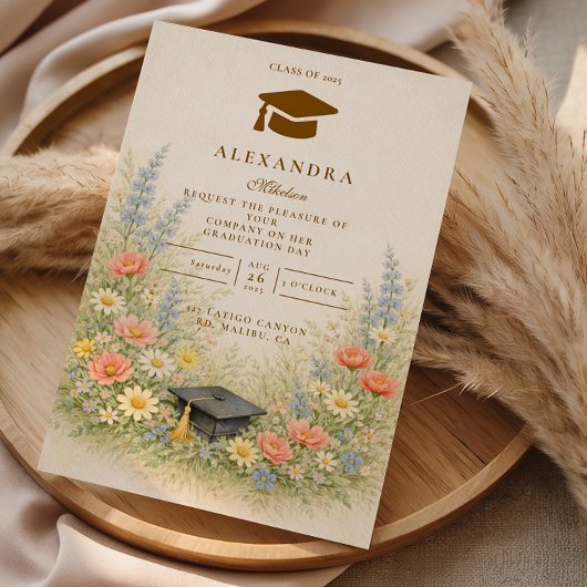 Invitation Elegant Floral Graduation Party Celebration