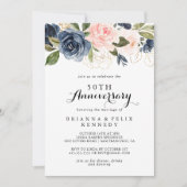 Invitation Élégant floral hivernal 50 ans de mariage (Devant)