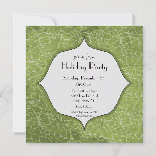 Invitation Elegant Floral Holiday Christmas Party Invite (Devant)