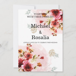 Invitation elegant floral illustrations