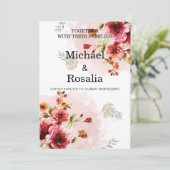 Invitation elegant floral illustrations (Debout devant)