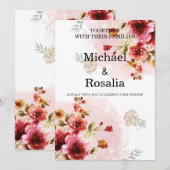 Invitation elegant floral illustrations (Devant / Derrière)