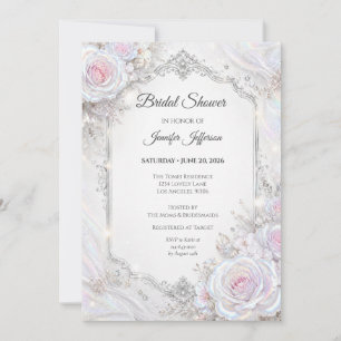 Invitation Élégant floral iridescent pour la douche de mariée