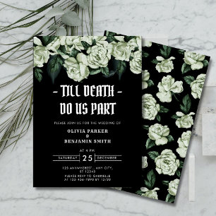 Invitation Élégant Floral Jusqu'à la mort Do Us Part Mariage
