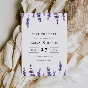 Invitation Élégant floral lavande Save the date