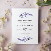 Invitation Élégant floral lavande Save the date
