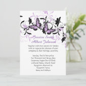Invitation Elégant Floral Lavender Butterfly Wedding Invitati (Debout devant)